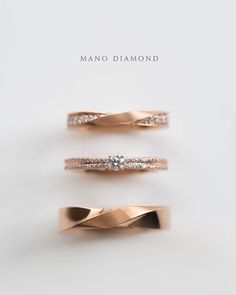 three different types of wedding rings with diamonds