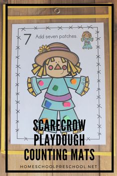 the scarecrow playdouh counting mats for halloween