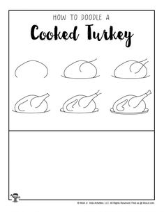 how to doodle a cooked turkey