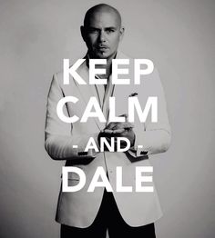 a man in a white suit and tie with the words keep calm and dale