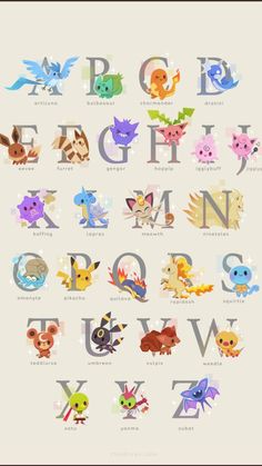 the alphabet is made up of different types of animals