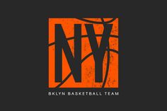 the brooklyn basketball team's logo is shown in an orange and black color scheme