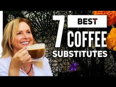 a woman holding a cup of coffee with the words 7 best coffee subs on it