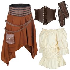 PRICES MAY VARY. polyester, spandex, PU leather, linen, faux leather fabric Halloween Women Renaissance Costumes Set: this renaissance costume set includes what you need to achieve the ideal retro look, including a renaissance shirt, a gothic skirt, a corset belt, and a pair of wristbands, designed in various sizes, including medium, large, and X-Large; You won't have to search for separate pieces, saving you time and energy Authentic Retro Style: this steampunk costume is designed in a vintage Women Pirate Costume, Victorian Pirate, Women Pirate, Pirate Corset, Medieval Corset, Steampunk Blouse, Female Pirate Costume, Steampunk Skirt, Gothic Skirt