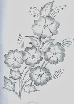 a drawing of some flowers on a white paper