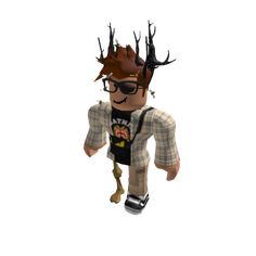 an animated man with glasses and deer antlers on his head