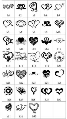 an image of different types of hearts