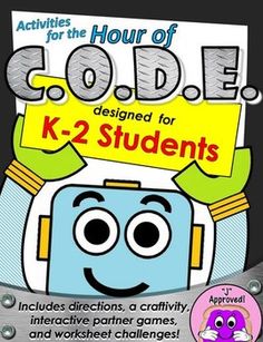 the front cover of an activity book for k - 2 students to learn how to code