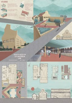 an architectural drawing shows the various sections of a building and how they are used to make it