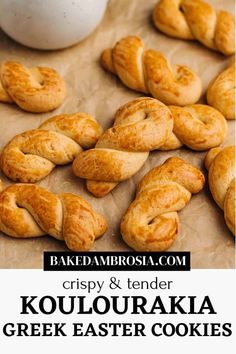 croissants and tender koulouraki greek easter cookies