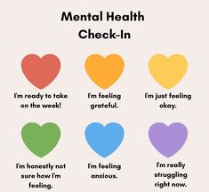 Tips For Mental Wellbeing, Mental Check In, Struggle Mental Health, Mental Health Check In For The Classroom, Content Ideas For Mental Health, Mental Health Week Activity Ideas, Emotion Check In, Mental Health For Teens, Emotional Check In