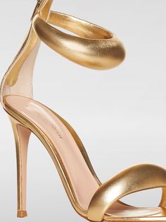 Heeled Sandals GIANVITO ROSSI Woman color Gold Gianvito Rossi Heels, Sandals Woman, Gold Heels, Italian Fashion Designers, Heeled Sandals, Gianvito Rossi, Italian Fashion, Woman Colour, Leather Heels