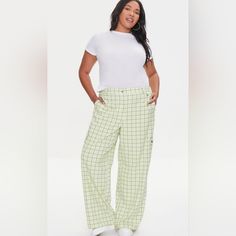 Forever 21 Women's Plus Y2k Green Plaid Wide-Leg Pants Size 0x The Perfect Y2k Staple Welcome To My Twisted Chop Shop All Orders Will Ship Out The Same Day As Long As Placed By 2pm Est Bundling Your Order Is A Great Way To Shop Sustainable. All Sales Are Final. Returns Are Only Accepted If Wrong Item Is Received. Please Feel Free To Reach Out If You Have Any Questions. Stay Twisted And Happy Poshing! Plus Y2k, Plaid Wide Leg Pants, Plus Size Plaid, Pants Details, Forever 21 Pants, Green Plaid, Bottom Clothes, Plaid Pattern, Leg Pants