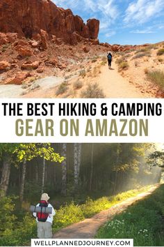 the best hiking and camping gear on amazon, with text overlay that reads'the best hiking and camping gear on amazon '