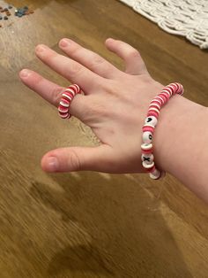 Hello this is my clay bead bracelet and ring set. The colors are red white and pink and is perfect for Valentine's Day. I hope you like it! Bracelet And Ring Set, Clay Bead Bracelet, Bracelet And Ring, Clay Bead, Bracelet Ring, Handmade Clay, Clay Beads, Bead Bracelet, Ring Bracelet