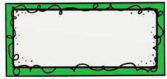 a green and black frame with white paper in the middle for writing or displaying information