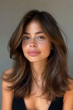 #hairstyles Collar Bone Hair, Long Ombre Hair, Mid Length Layered Haircuts, Medium Length Haircuts, Medium Long Haircuts, Thick Hair Cuts, Shoulder Hair, Medium Long Hair, Midlength Haircuts