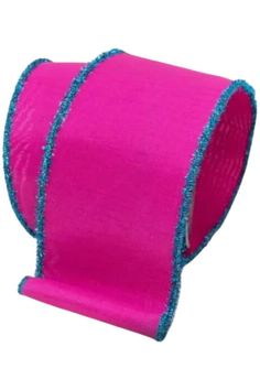 Shop For 2.5 Bright Tinsel Edge Ribbon: Fuchsia (10 Yards) Farrisilk Ribbon, Work Wreath Forms, Katherine's Collection, Deco Mesh Ribbon, Patriotic Christmas, Lantern Candle Decor, Work Wreath, Fall Ribbons, Halloween Ribbon