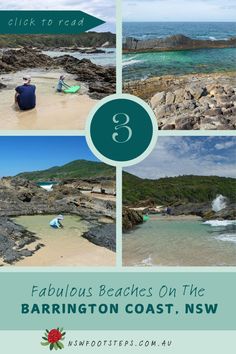 the beach with text that reads fabulous beaches on the barbington coast, new south wales