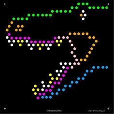 an image of a computer game with dots on the screen and numbers in different colors