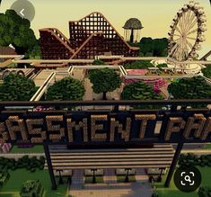 an amusement park is shown in this screenshot from the video game, minecraft