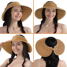 Step into the sunshine with confidence and style with the SUN CUBE Women's Sun Visor Hat. This chic accessory is not just a fashion statement but a practical addition to your summer wardrobe.

- **Material:** Premium paper straw
- **Color:** Brown
- **Size:** Fits head circumferences 22-22.8 inches
- **Gender:** Female
- **Features:** Wide brim for optimal sun protection, UPF 50+, ponytail hole, foldable design for easy travel, breathable and lightweight, stylish back bow tie accent

Perfect for Lightweight Adjustable Hats For Sunbathing, Adjustable Short Brim Hat For Sunbathing, Adjustable Sun Hat For Warm Weather Vacation, Beachy Sun Hat, One Size Fits Most, Vacation Hat With Uv Protection, One Size Fits Most, Uv Protection Hats One Size Fits Most For Vacation, Adjustable Hats With Uv Protection For Beach Season, Summer Hats For Sunbathing With Upf 50+, Trendy Adjustable Sun Hat For Sunbathing