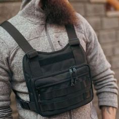 ✸This Old Stomping Ground✸ Men Techwear, Backpack Design Concept, Military Tactical Vest, Military Gear Tactical, Carport Designs, Molle System, Tactical Equipment, Black Kit