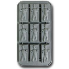 an ice tray with six men in suits