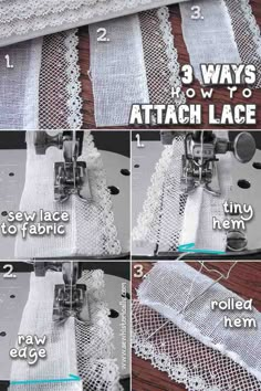 instructions for how to sew a lace curtain