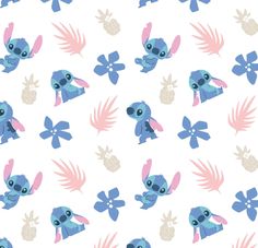 an image of a pattern with lillies and pineapples on white background for wallpaper