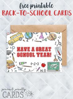 back - to - school cards with the words have a great school year written on them