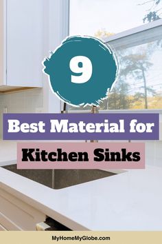 a kitchen sink with the words best material for kitchen sinks