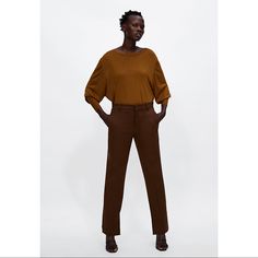 Zara Ocher Puff Sleeved Sweater Department: Women’s Size: Small (S) Condition: New With Tags Zara Spring, Puff Sleeve Sweater, Knitwear Women, Zara Tops, Zara Women, Colorful Sweaters, Classy Outfits, Puff Sleeves, Autumn Winter Fashion