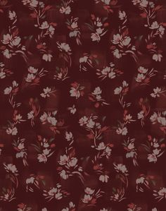 a red background with white flowers on it