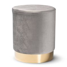 a grey and gold stool on a white background