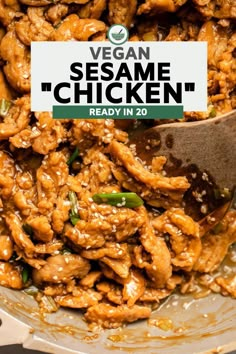 vegan sesame chicken is ready in 20 minutes and it's so easy to make