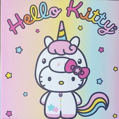 a hello kitty poster with a unicorn on it