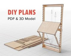 an image of a wooden model with the words diy plans on it and instructions