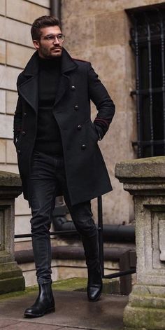 All Black Outfits For Men | Bad Boy Style | All Black Style | Bad Boy Style, Black Outfit Men, Man In Black, All Black Fashion, Mens Winter Boots, Winter Outfits Men, Stylish Mens Outfits, Mens Fashion Suits, Men Fashion Casual Outfits