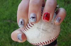 Baseball Silhouette, Nail Wraps, Gel Nails