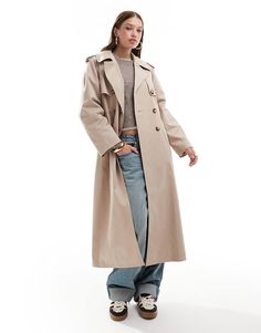 Coats & Jackets by Miss Selfridge Outerwear upgrade Notch collar Button placket Tie waist Side pockets Regular fit Fall Jackets For Women, Oversized Trench, Oversized Trench Coat, Leopard Print Baby, Coats Women, Winter Party Dress, Spring Floral Dress, Long Black Dress, Trench Coats Women