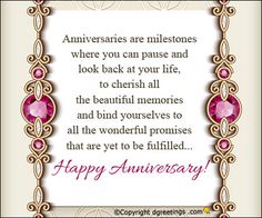 an anniversary card with the words happy anniversary