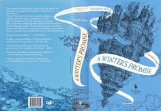 the front and back cover of a winter's prom book with an illustration of a castle