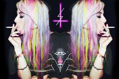 Chloe Norgaard, Hair Colors Ideas, White Goth, Bronde Balayage, Rainbow Hair Color, Bright Hair Colors, Rave Girl, Mini S, Ombre Fashion