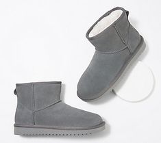 Whether you're lounging indoors or stepping out for some fall fun, these suede mini boots have a soft lining that will keep your feet cozy and warm. From Koolaburra by UGG. Mini Boots, Koolaburra By Ugg, Men Suede, Mens Uggs, Stepping Out, Bearpaw Boots, Perfect Shoes, Fall Fun, Good Grips