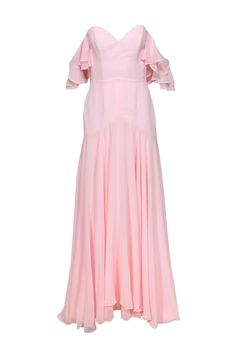 Current Boutique-Fame and Partners - Light Pink Off-the-Shoulder Gown Sz 2