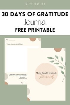 the 30 days of gratitude journal with free printable