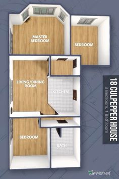 three bedroom floor plans with one living room and two bathrooms