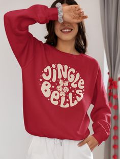 Jingle Bells Sweatshirt, Christmas Crewneck, Women Christmas Gift, Jingle Bells Holiday Sweatshirt, Merry Christmas Sweater, Christmas Party Stay cozy and festive with this stylish Crewneck Sweatshirt. Perfect for chilly days, it features a warm fabric blend that wraps you in comfort. The fun "Jingle Bells" design evokes a cheerful holiday spirit, making it an ideal choice for winter celebrations, family gatherings, or cozy nights in. This sweatshirt is great for anyone wanting to express their Warm Fabric, Bell Design, Christmas Crewneck, Trendy Fall Outfits, Holiday Sweatshirt, Women Christmas, Jingle Bell, Sweatshirt Christmas, Christmas Gifts For Women