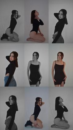 many different images of women in black and white